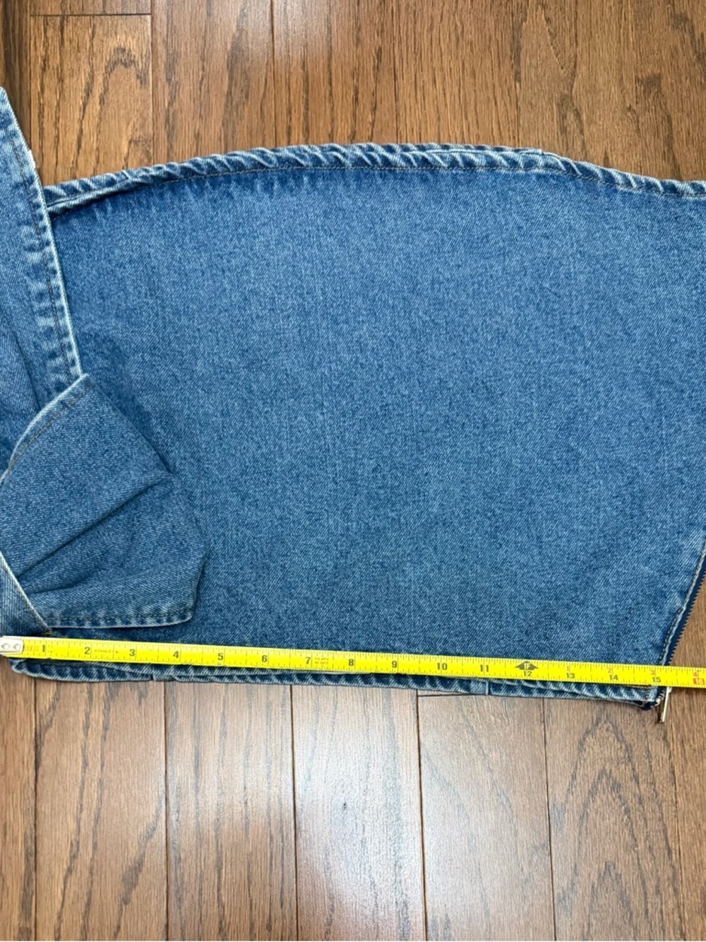 Emory Park Blue Denim Mini Skirt with Side Bow Wrap - Picture 7 of 8
